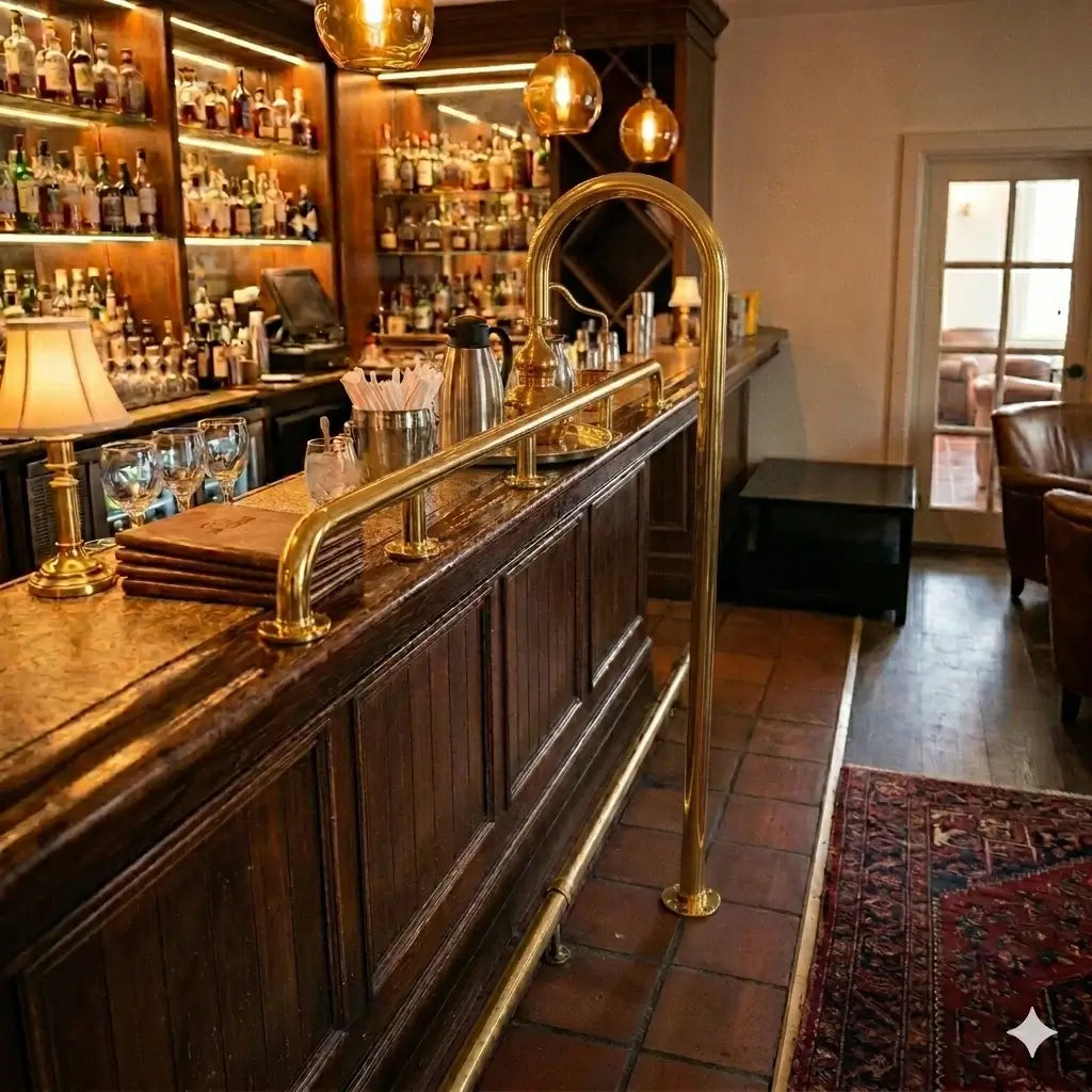 Service Station Bar Rails Service Bar Rail floor mounted – BrassTouch