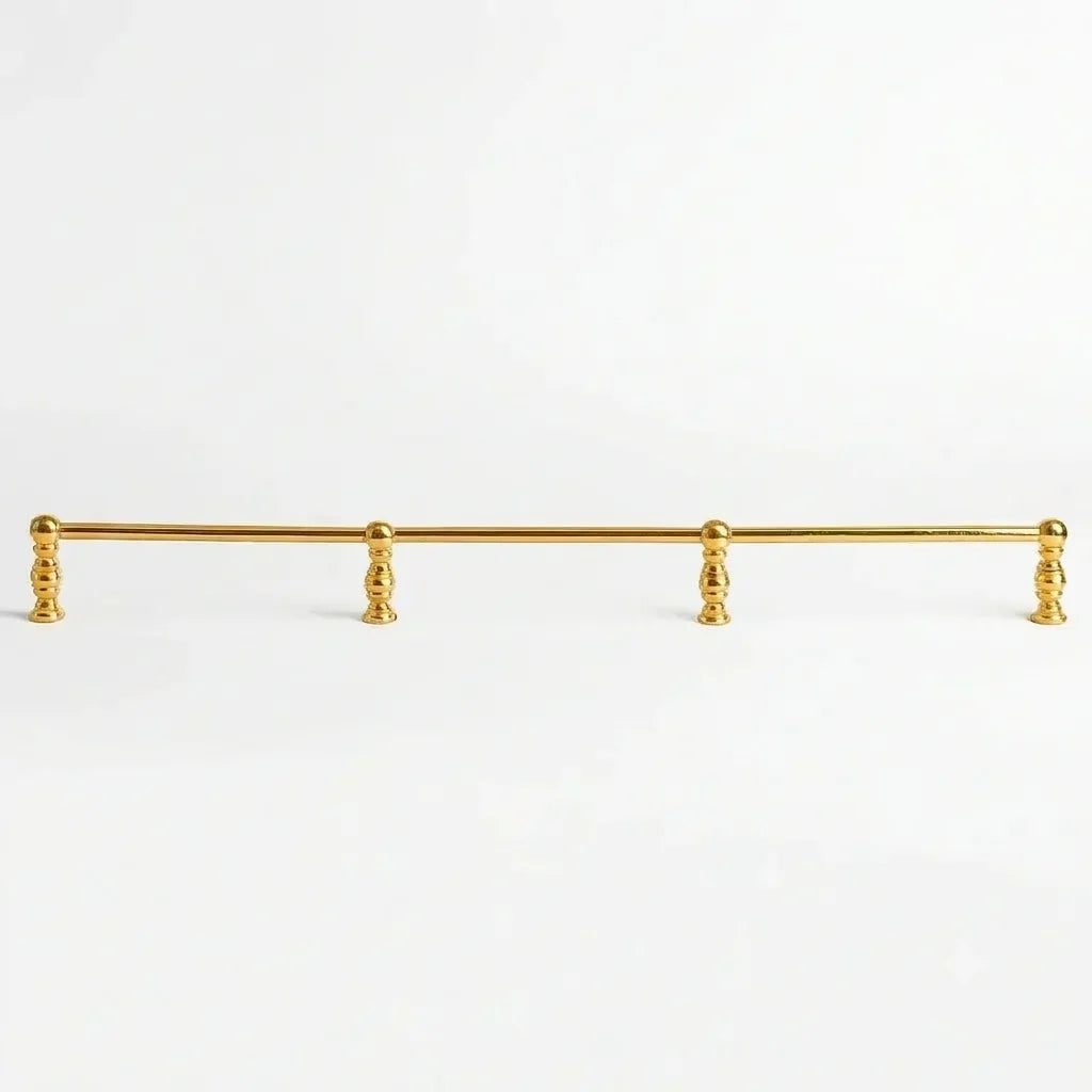 Unlacquered Brass Gallery Rail Shelf Guard, Countertop Bottle Holder