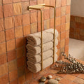 Wallmounted Vertical Brass Towel Rack, Vertical Bathroom Organizer and Storage