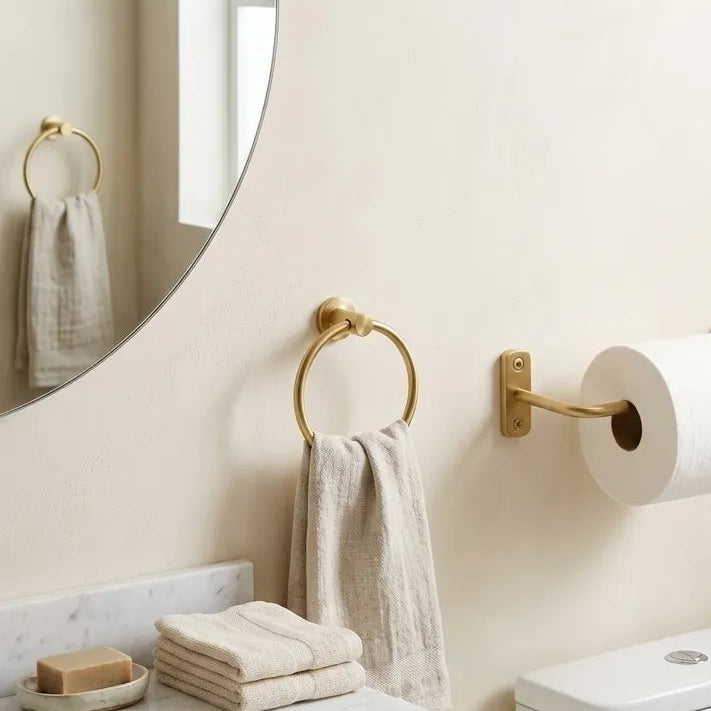 Unlacquered Brass Toilet Paper Holder, Wall Mounted Bathroom Hardware